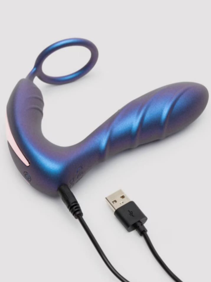 Hueman Blue Hole Galactic Silicone Remote Control with Cock Ring Anal Toy
